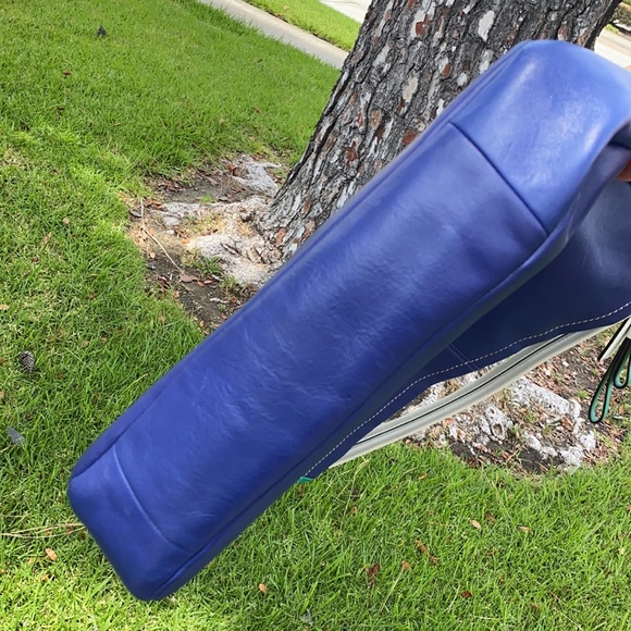 Coach Legacy Colorblock Blue Green purse bag LARGE - Picture 6 of 15